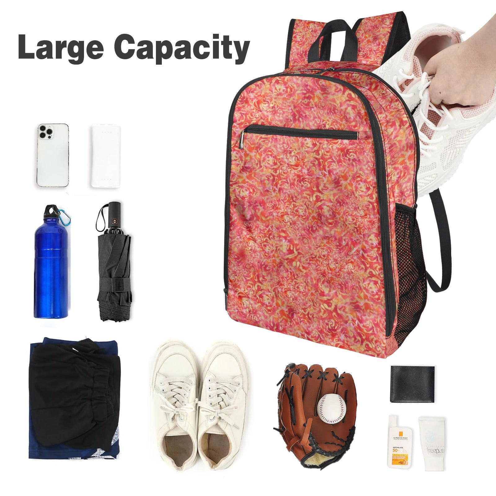 Red Roses Large Leisure Backpack — Back Alley Exclusive