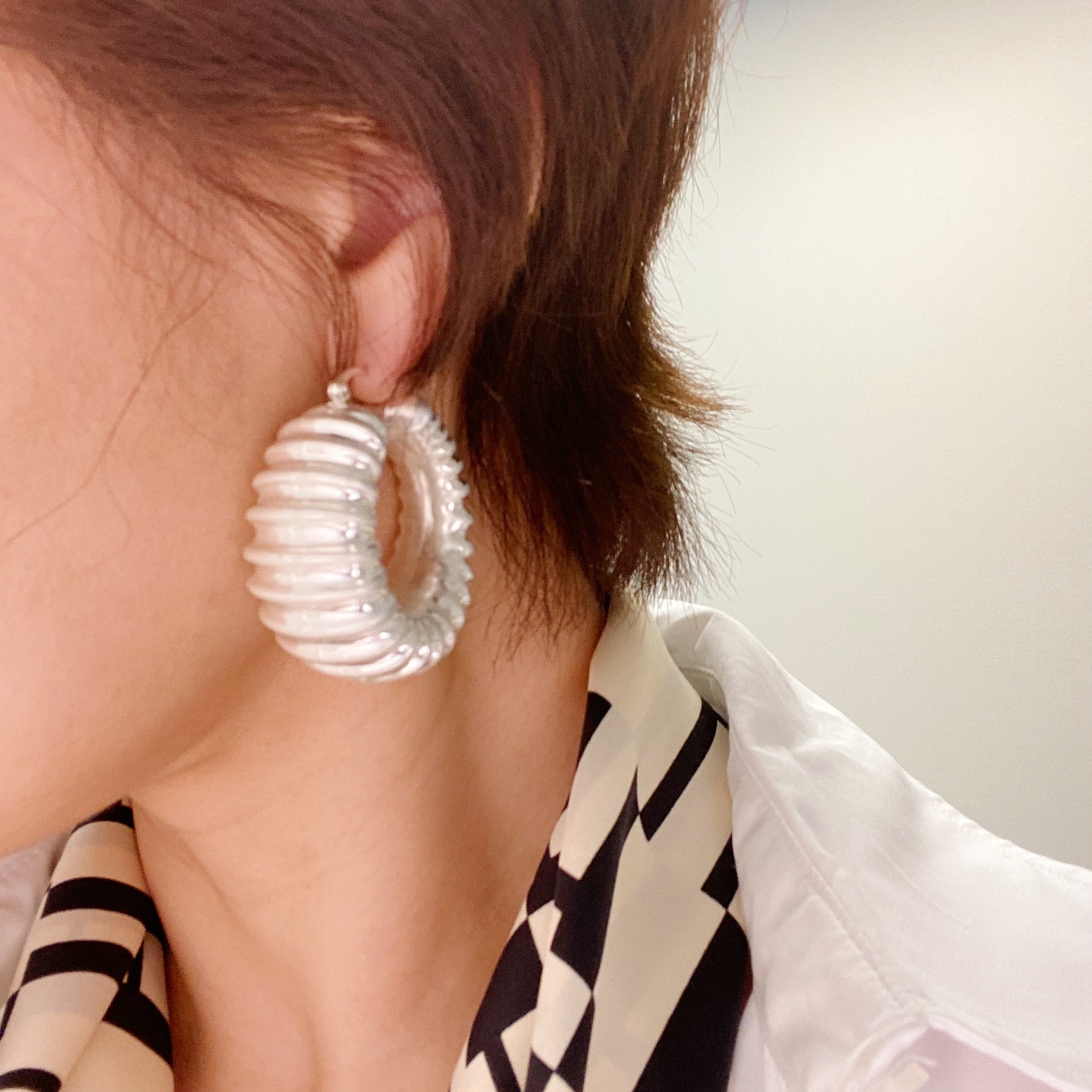 Bold Pleated Statement Earrings
