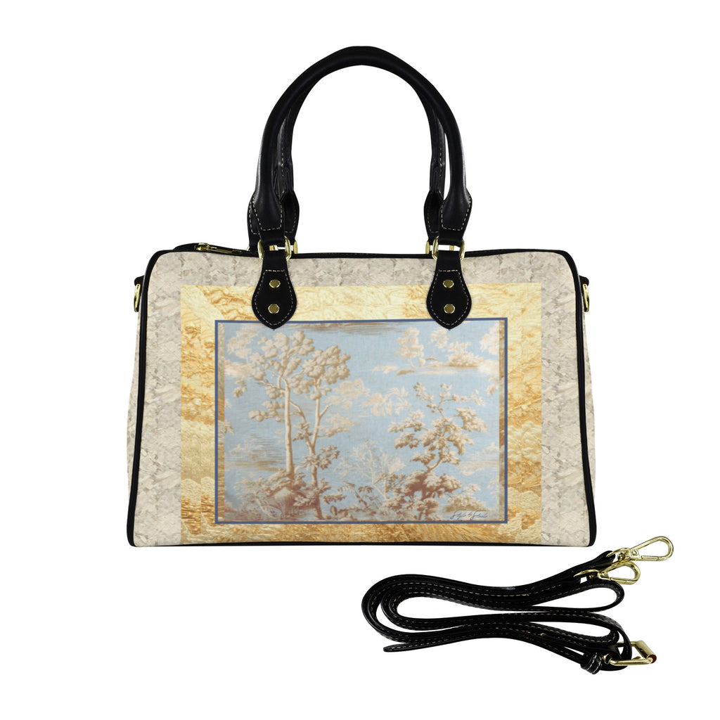 Blue Toile Hunting Landscape Small Travel Tote — Back Alley Exclusive