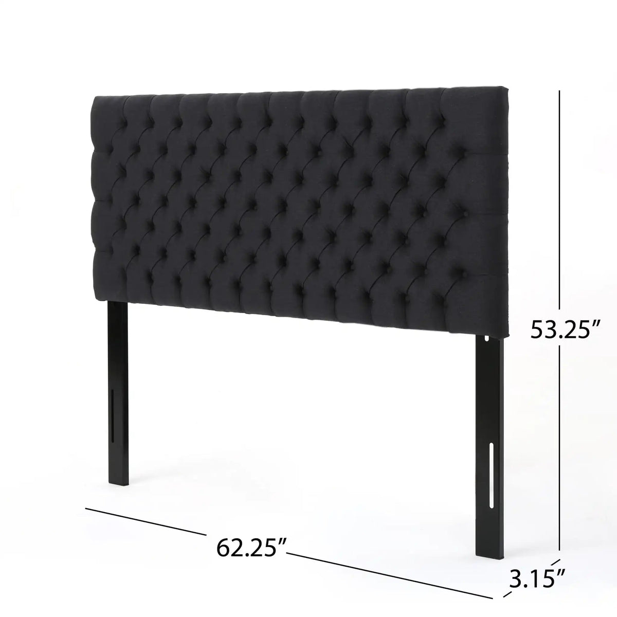 Annecy Contemporary Upholstered Headboard with Diamond Tufting and Adjustable Height - Queen