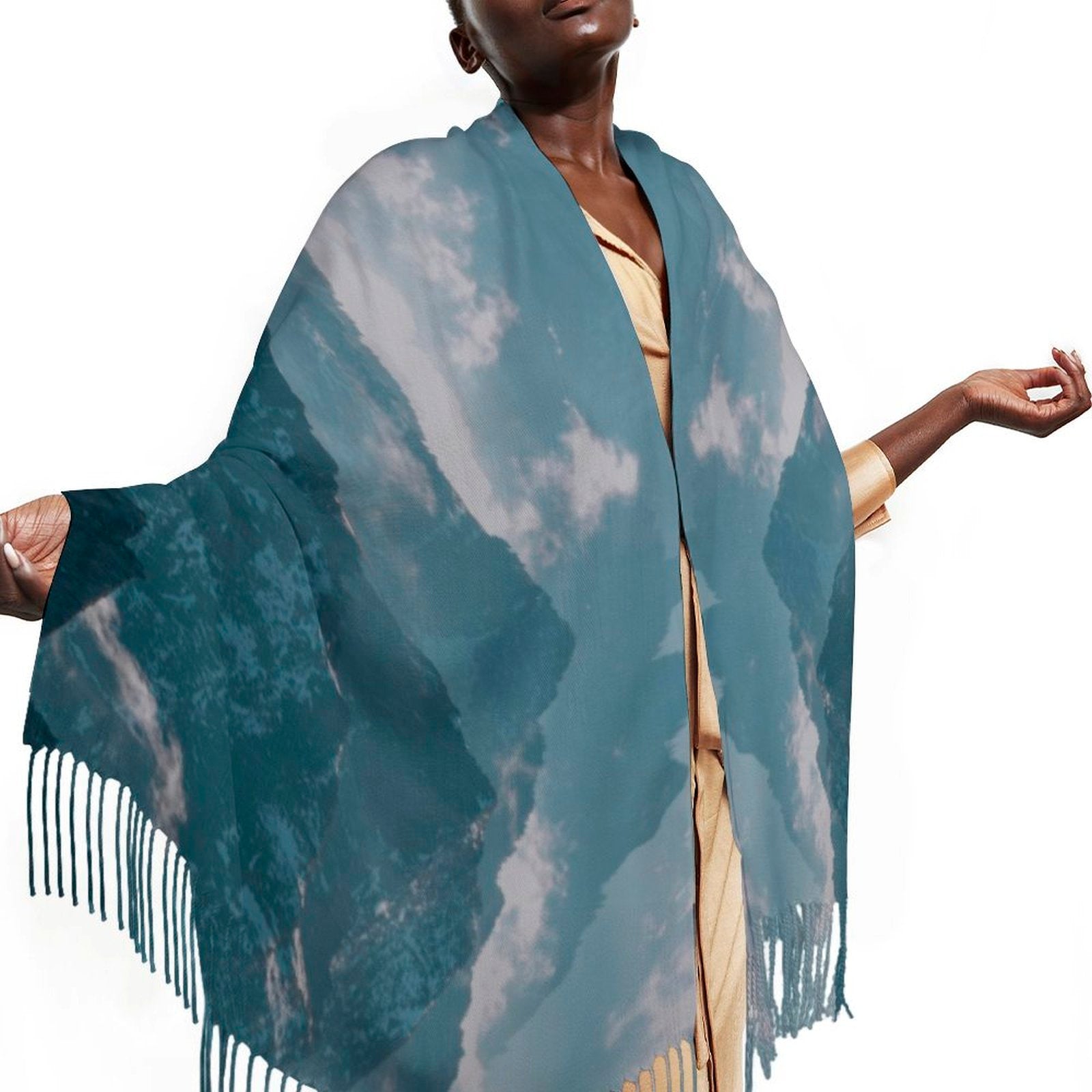 Mountain Vista Tassel Scarf - From Back Alley