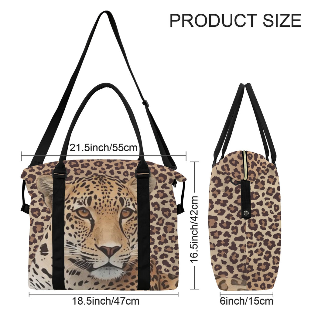 Leopard Lore - Large Travel Bag - with Trolley Sleeve - Back Alley Exclusive