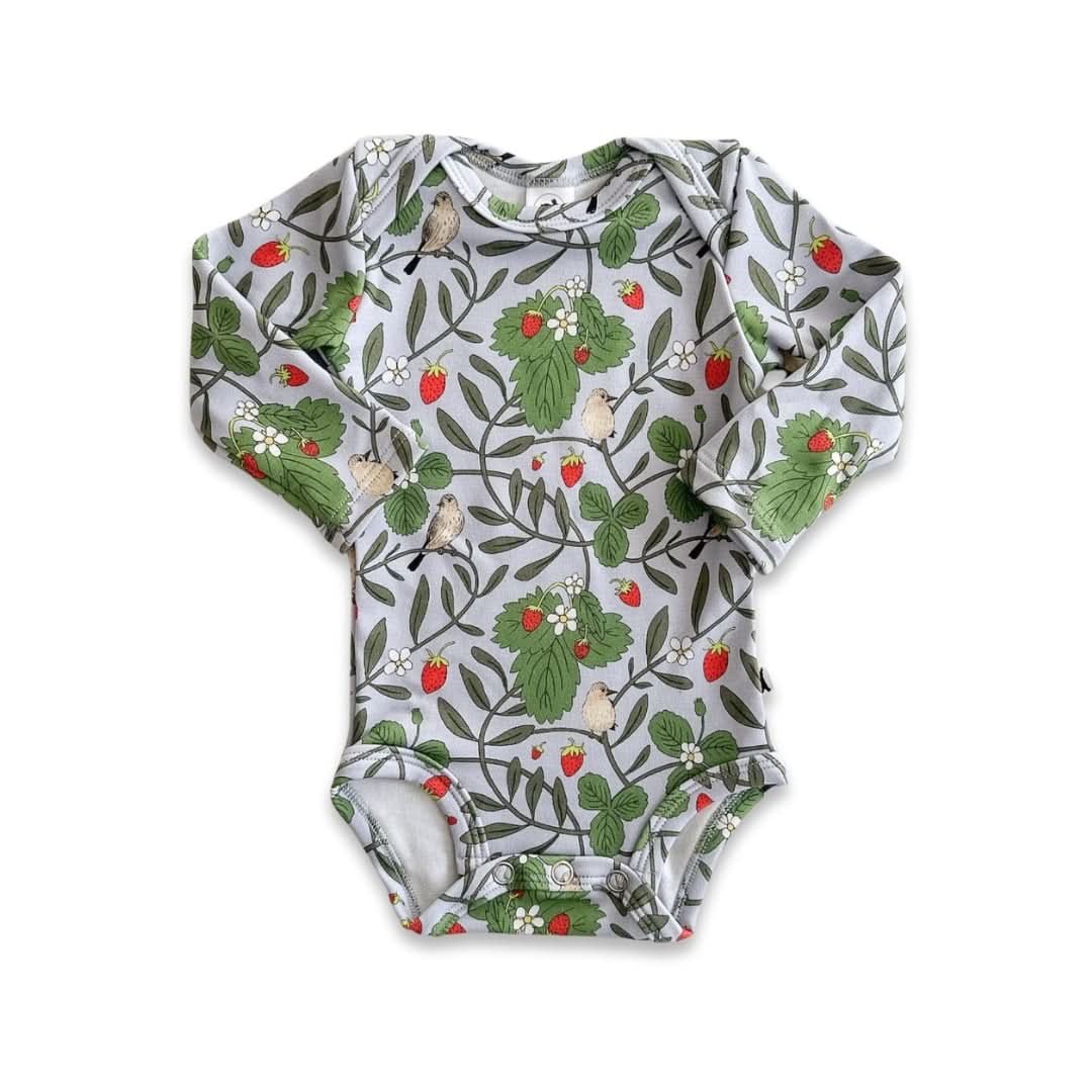 Baby Long-Sleeve Bamboo Bodysuit | Strawberry Patch