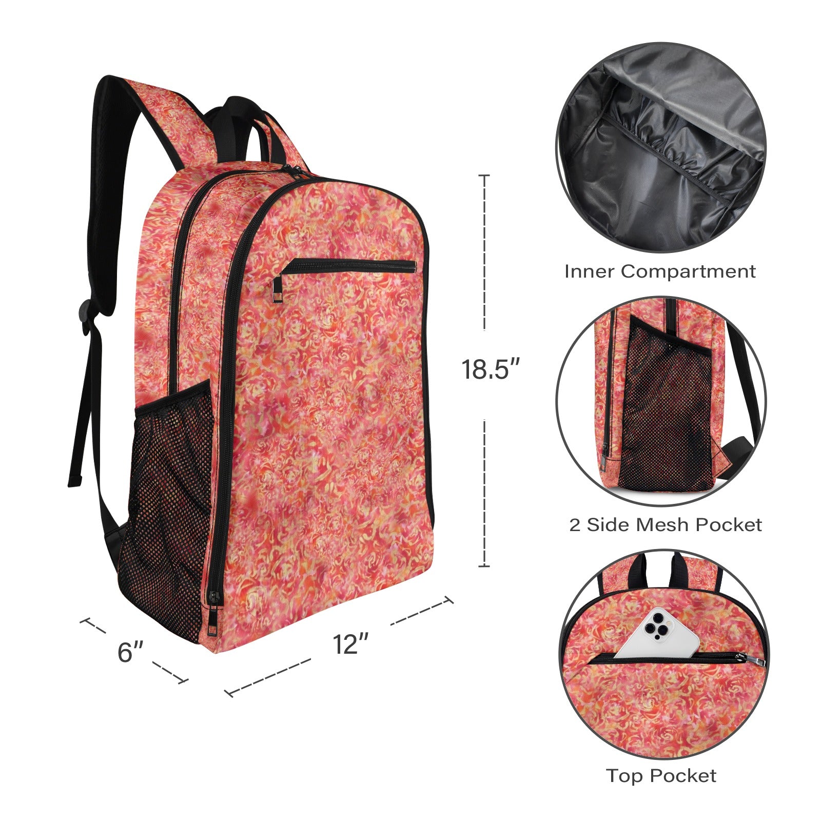 Red Roses Large Leisure Backpack — Back Alley Exclusive
