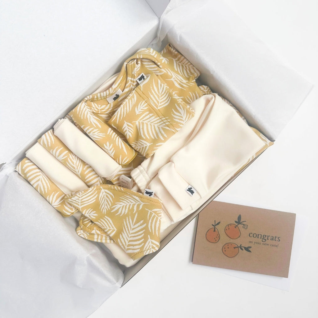 Bamboo Baby Capsule Gift Box | Palm Fronds & Cream
