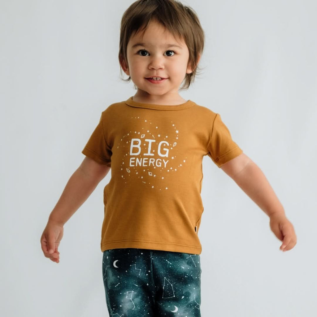 Baby/Kids' Bamboo Graphic T-Shirt | Big Energy In Umber