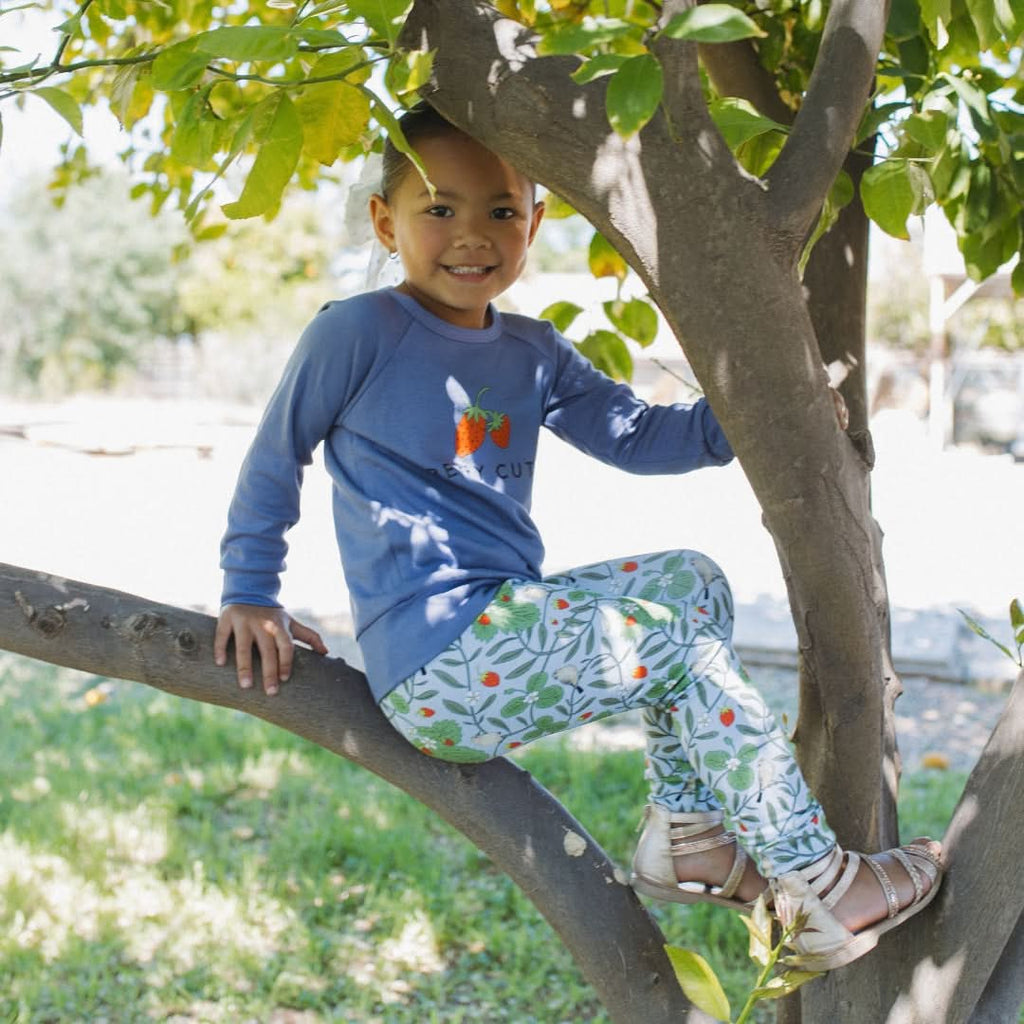 Baby/Kids' Graphic Bamboo Raglan Sleeve Pullover | Adventures Begin In My Own Backyard In Charcoal