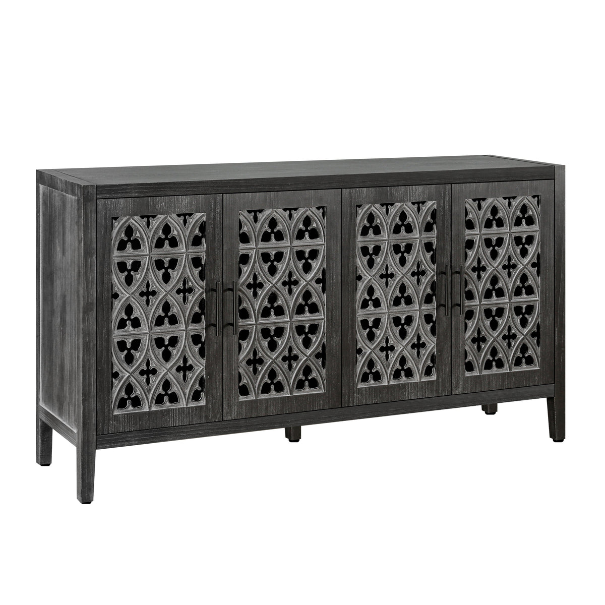 Hollow Four Door Antique Cabinet, American Country Style
