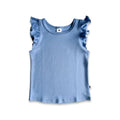 Kids' Bamboo Ruffle Shoulder Tank | Tidal Blue