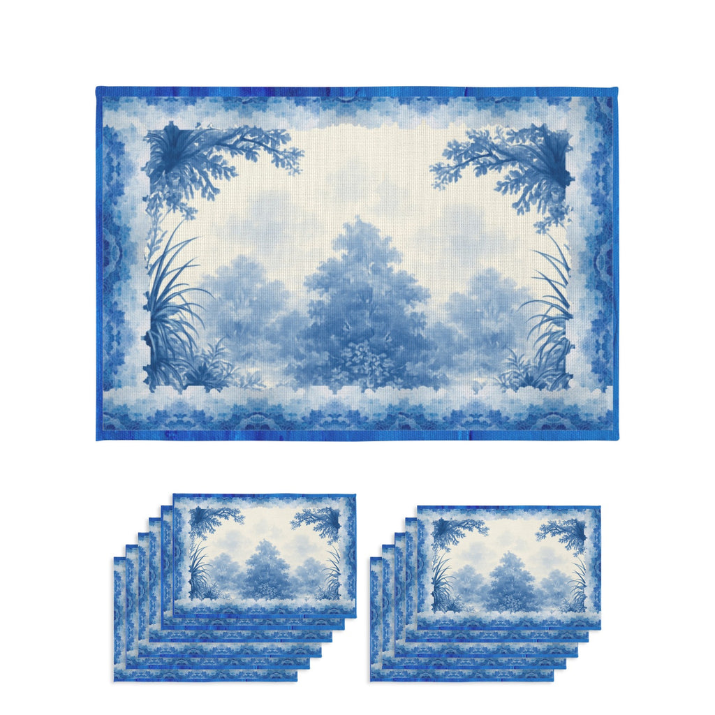 Flow Blue Meadow Placemats, Set of 12 — Back Alley Exclusive
