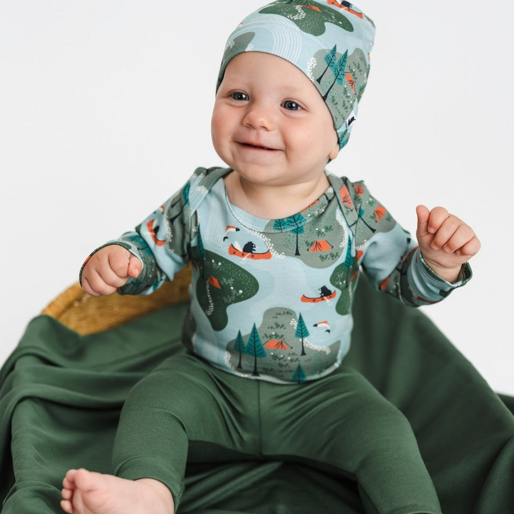 Baby Long-Sleeve Bamboo Bodysuit | Camping