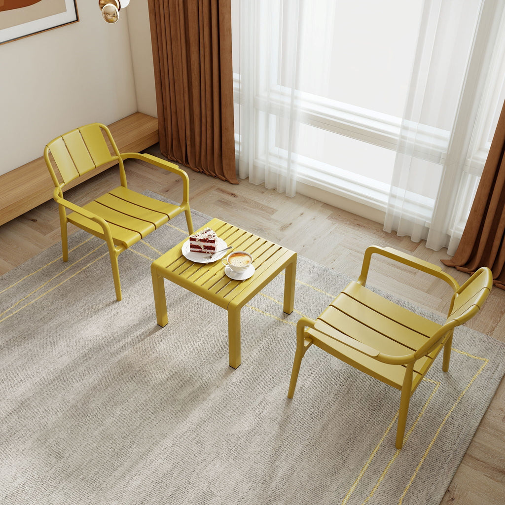 3 Piece Indoor/Outdoor Leisure Table And Chair Set