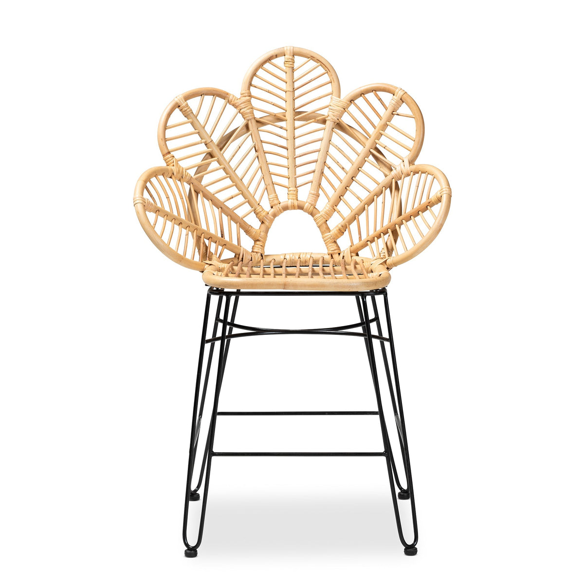 GigaTech Counter Stool with Ergonomic Footrest - Natural Rattan