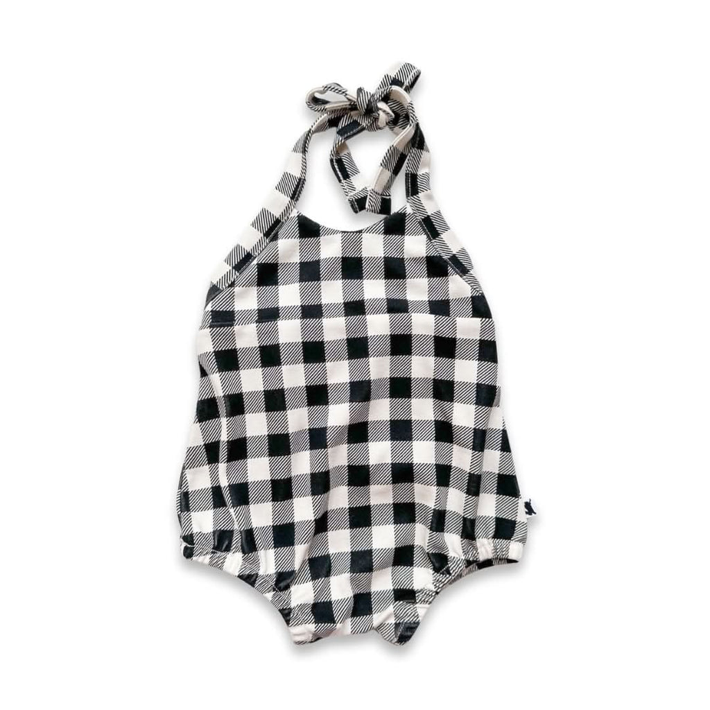 Baby/Kids' Bamboo Halter Romper | Bison Plaid
