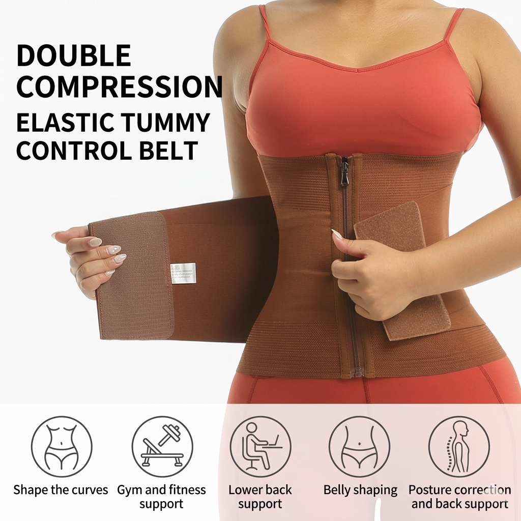 Women’s Waist Trainer Tummy Control Belt - Breathable Sweat Band for Fitness, Body Shaping & Back Support