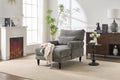 Modern Grey Upholstered Chaise Lounge Sofa Recliner with Solid Wood Frame - Grey