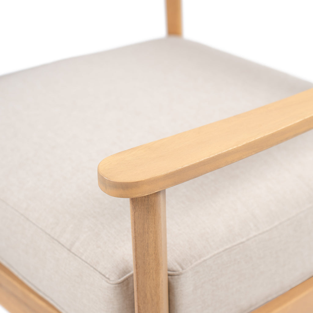 Mallorca Acacia Wood Club Chair with Seat Cushion - Outdoor