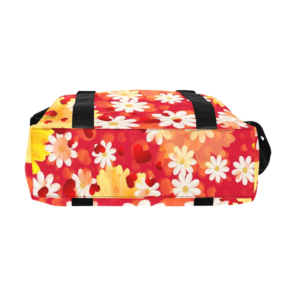Hearts and Daisies Smaller Duffle Travel Bag — Back Alley Exclusive
