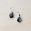 **Sparkling Black Druzy Drop Earrings 219cu