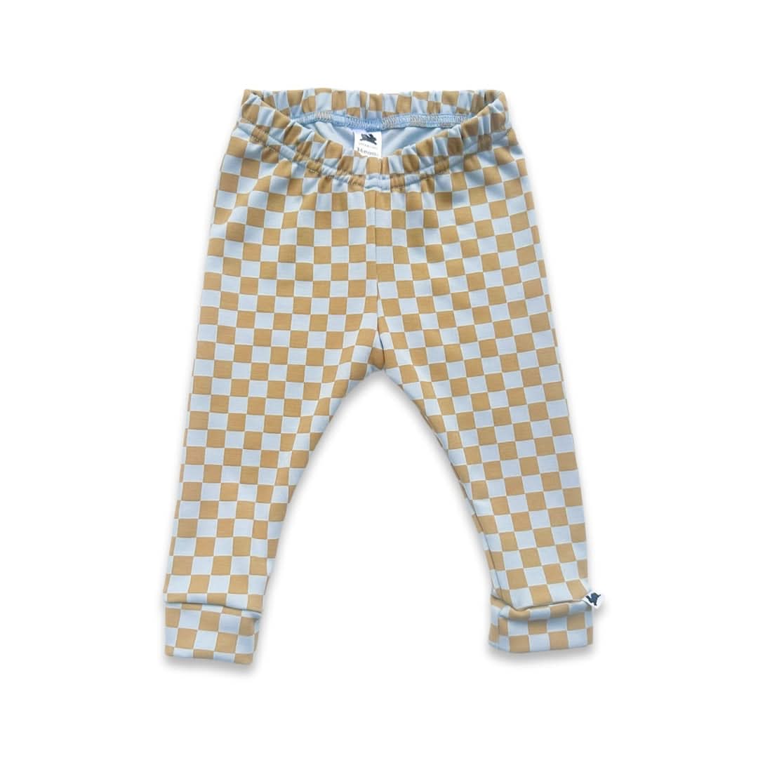 Baby Bamboo Leggings | Blue Checkers