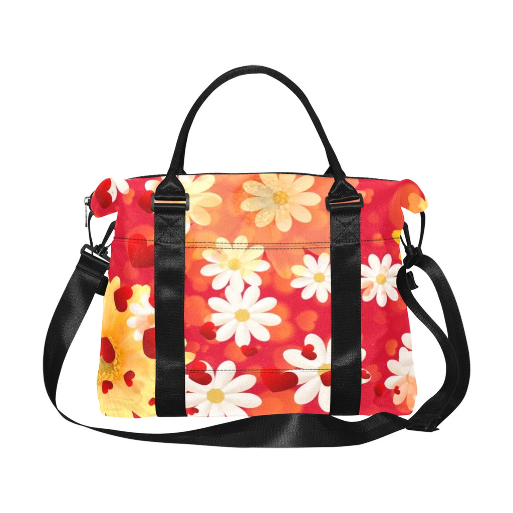 Hearts and Daisies Smaller Duffle Travel Bag — Back Alley Exclusive