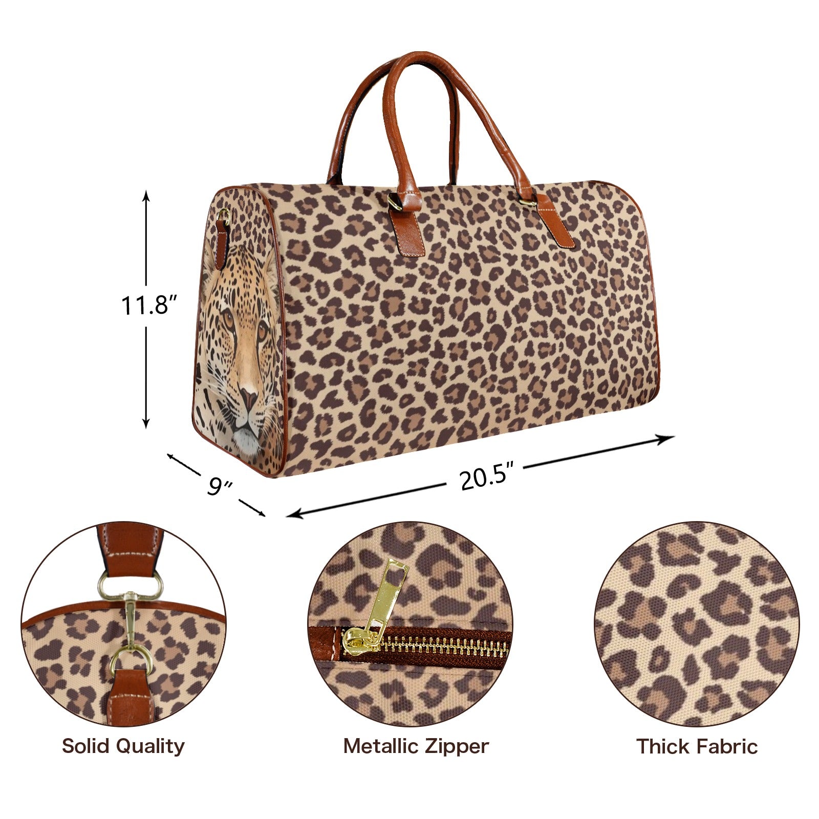 Leopard Lore Large Travel Bag - Hidden Portrait - Back Alley Exclusive