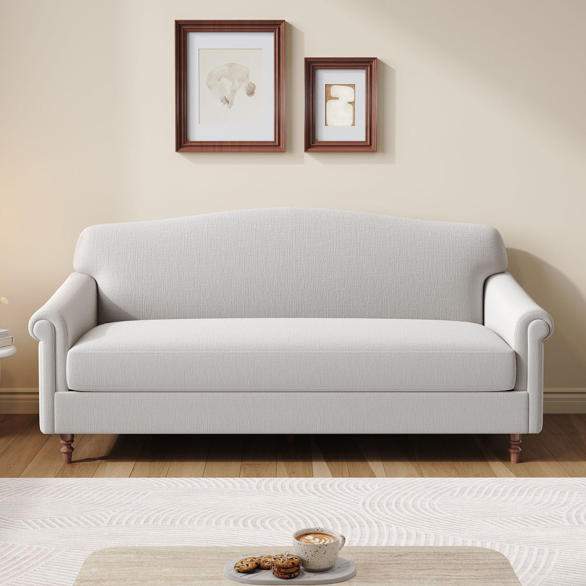 Loveseat Sofa 2 Seater Couch with Rolled Arms - Gray or Dark Gray
