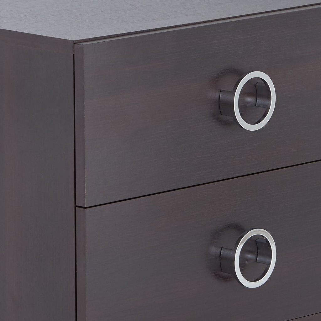 Espresso Wood Accent Nightstand with Storage Drawers - Dark Brown