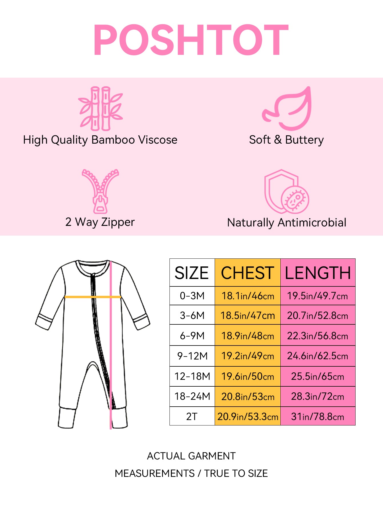 PoshTOT Sanrio My Melody Bamboo Baby Convertible Zippy Romper