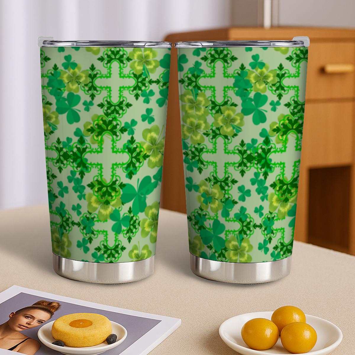 Clover and Celtic Crosses - 20 oz Insulated Cup