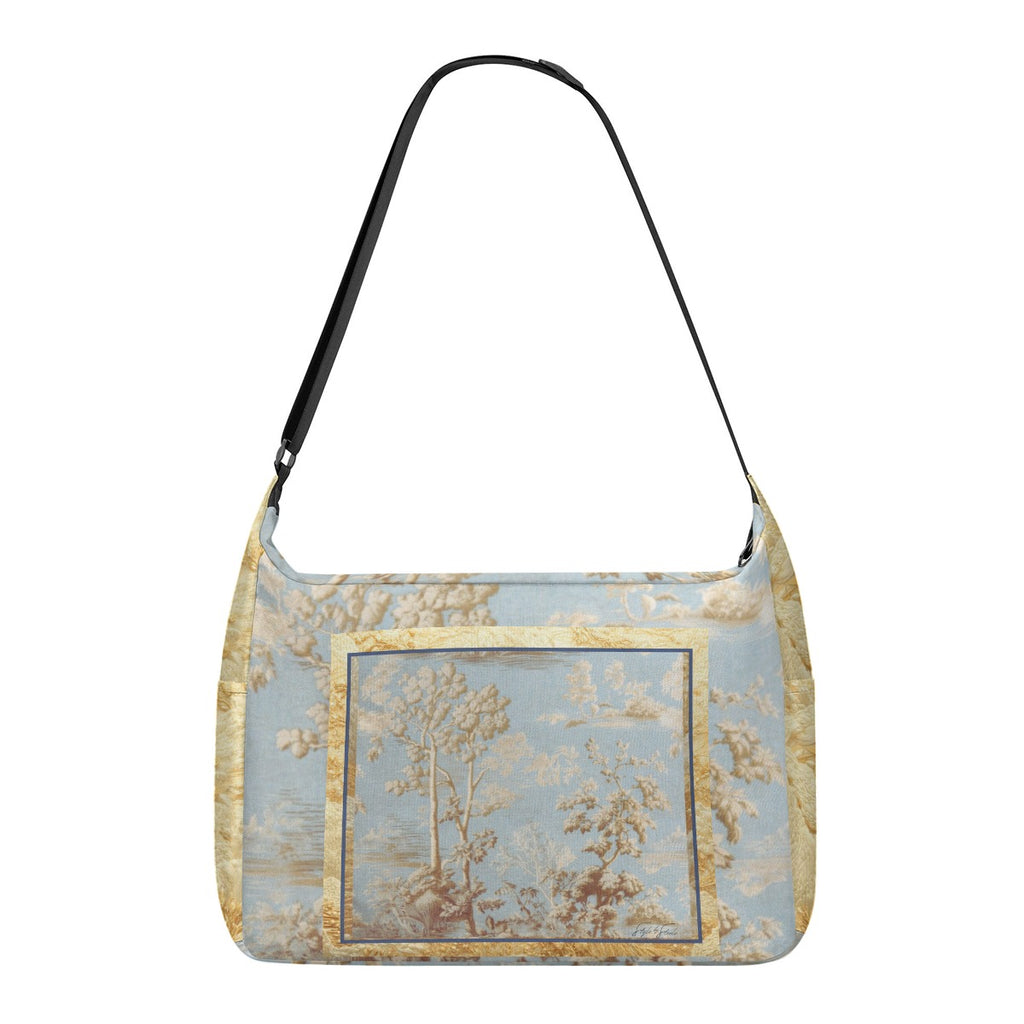 Blue Toile Messenger Bag