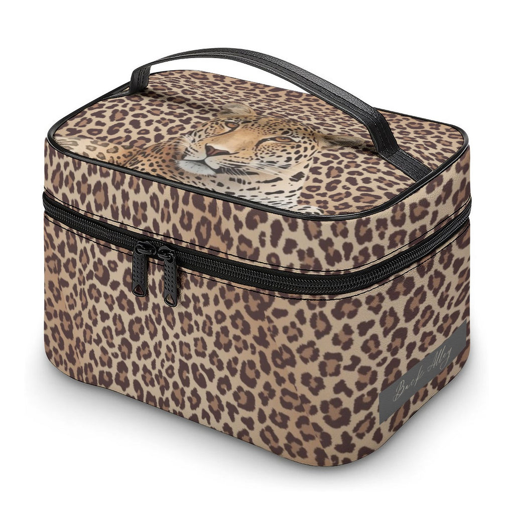 Leopard Lore - Train Case - Cosmetic - Travel Bag - Back Alley Exclusive