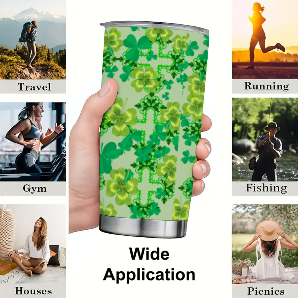 Clover and Celtic Crosses- One- 20 oz Tumbler - Exclusive to Back Alley