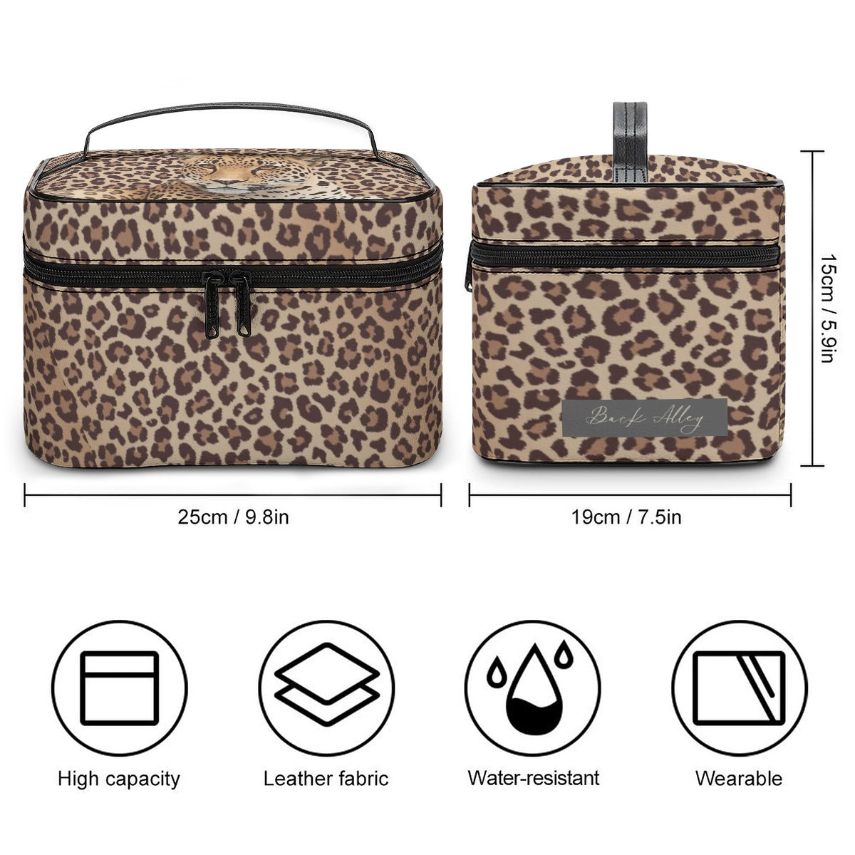 Leopard Lore - Train Case - Cosmetic - Travel Bag - Back Alley Exclusive