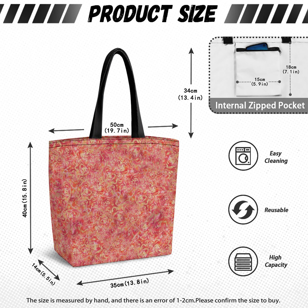Red Roses Lightweight  Canvas Shopping Bag/Tote