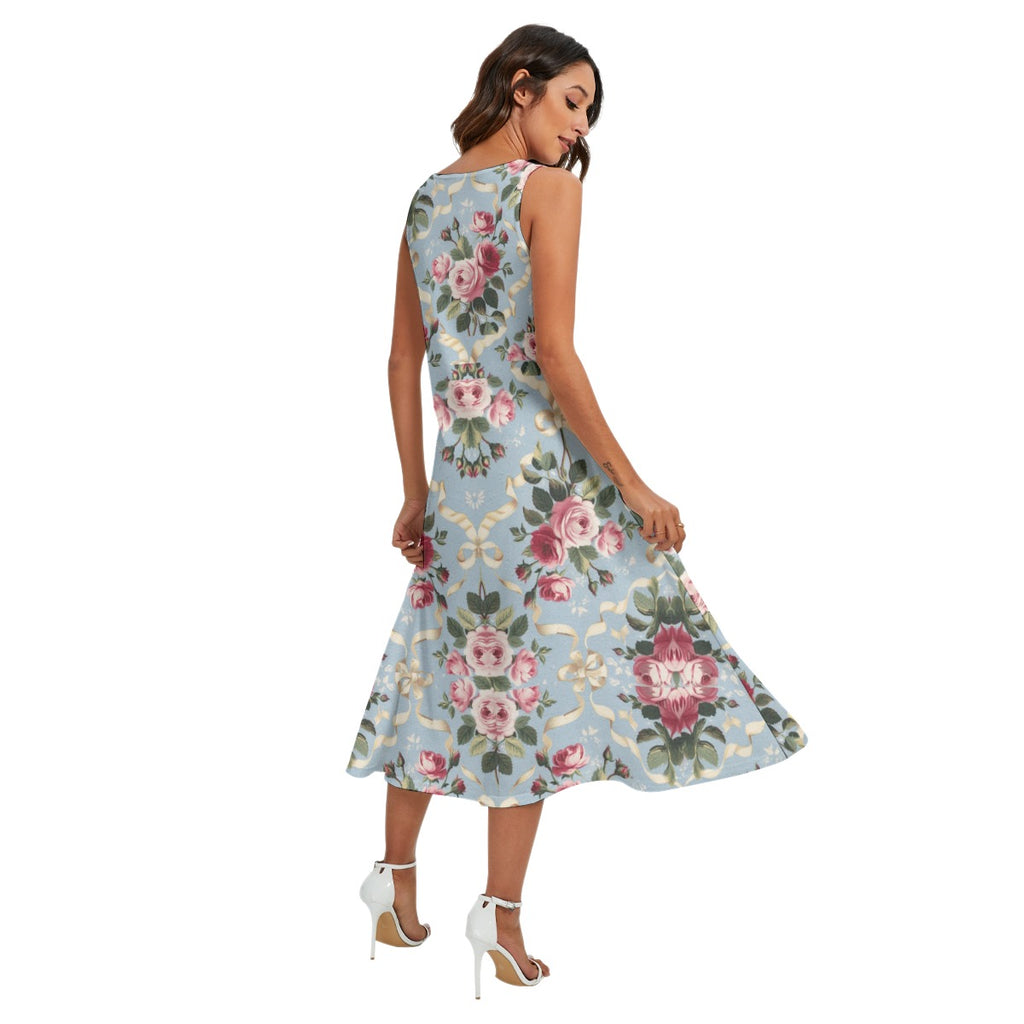 Ribbons and Roses Sleeveless Dress — Exclusive Design | Back Alley