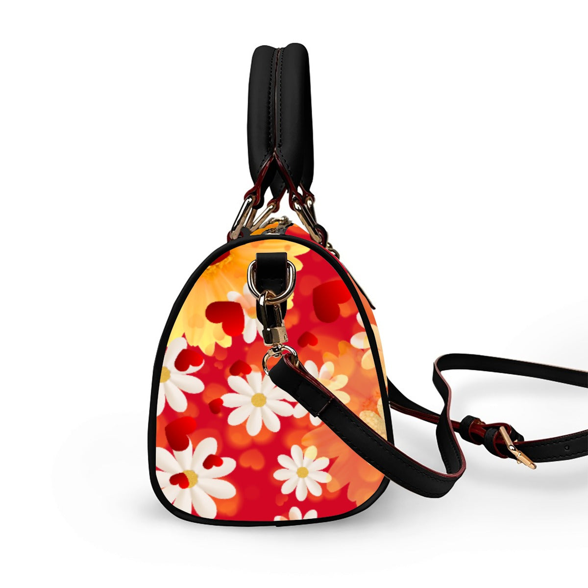 Hearts and Daisies Barrel Handbag