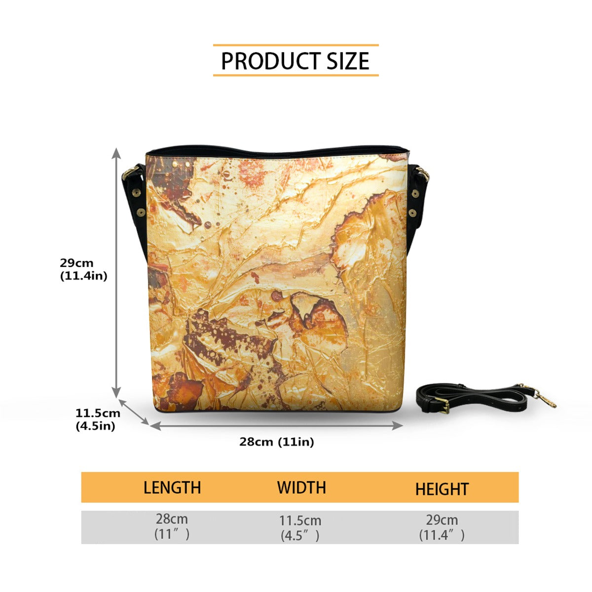 Liquid Gold Lighter Bucket Bag