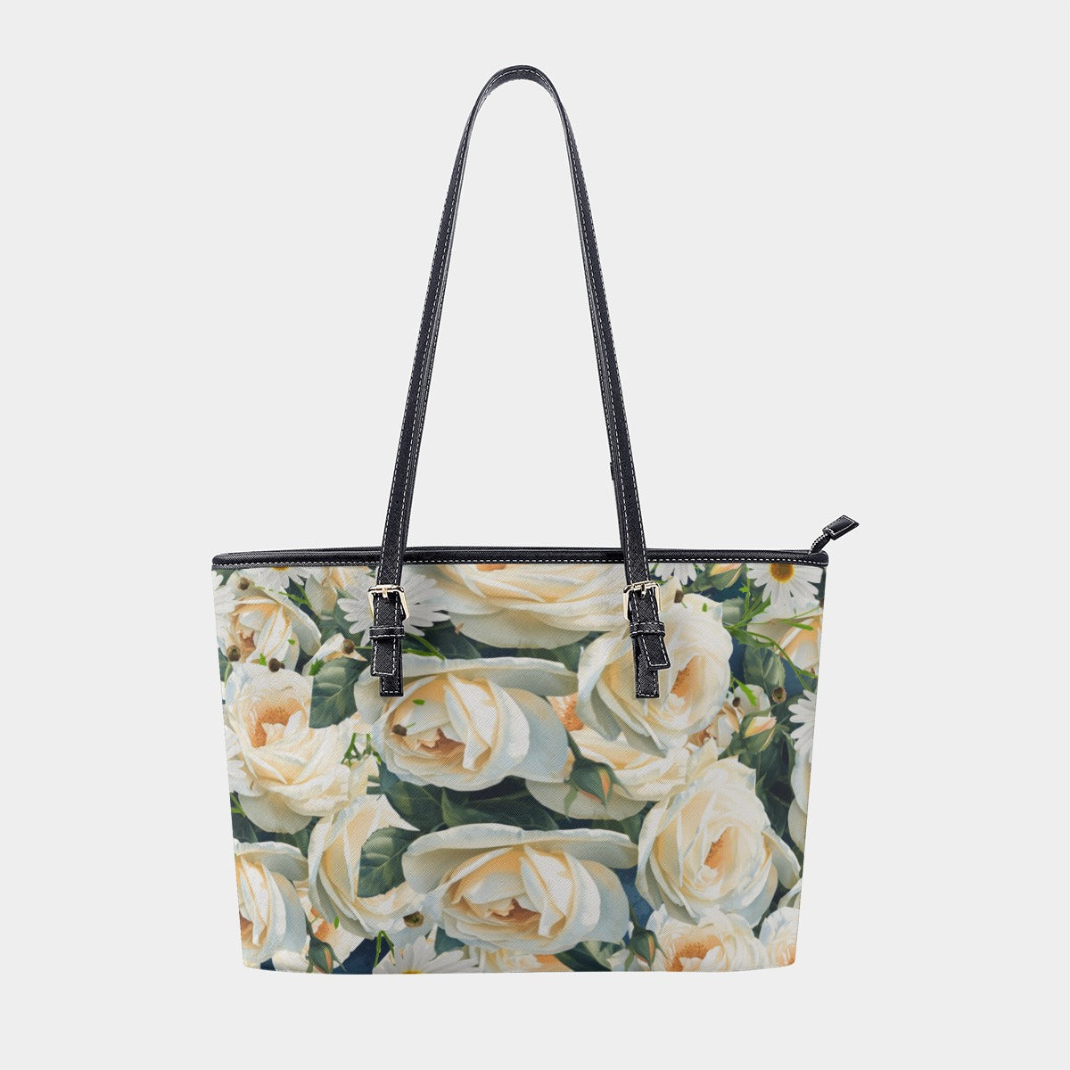 Floribunda and Indigo Roses and  Daisies  Tote Bag