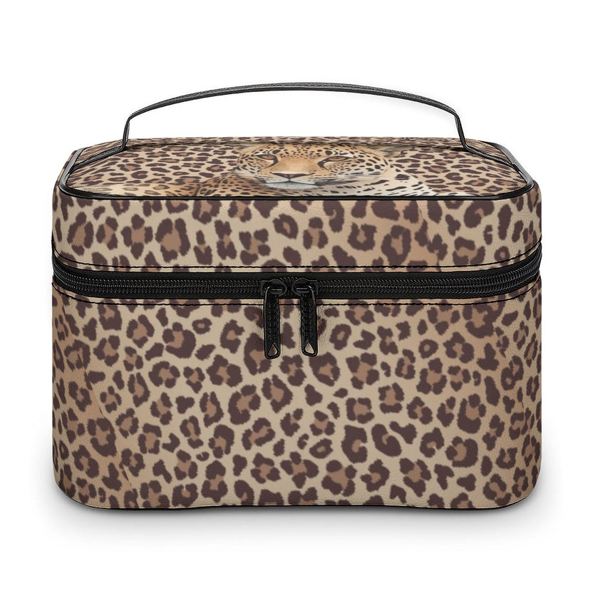 Leopard Lore Train Case - Cosmetic Travel Bag - Back Alley Exclusive