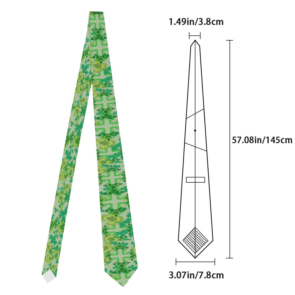 Clover & Celtic Crosses Unisex Tie | Irish Heritage Necktie - Exclusive to Back Alley