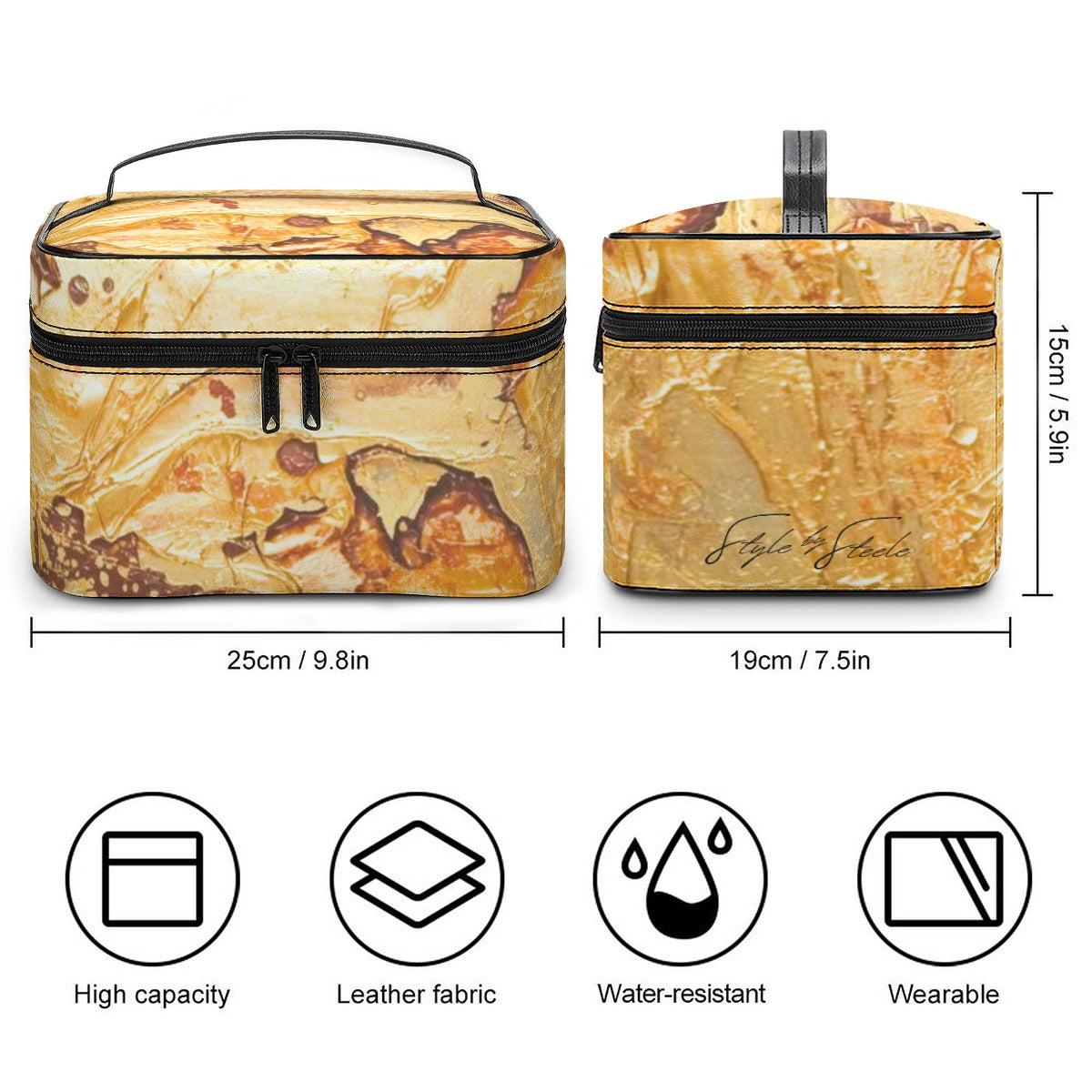 Liquid Gold Cosmetic/Toiletry Bag Bag