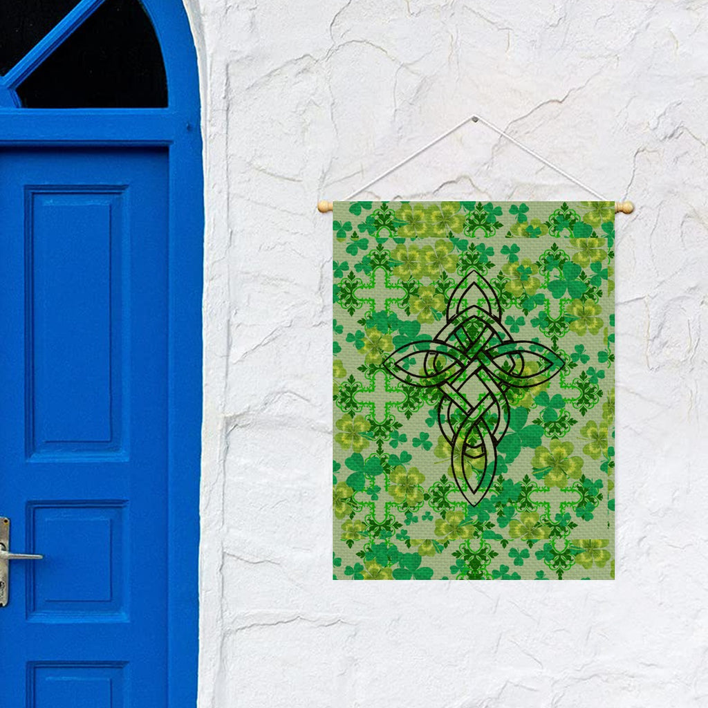 Clover and Celtic Crosses - Garden Flag - Back Alley Exclusive