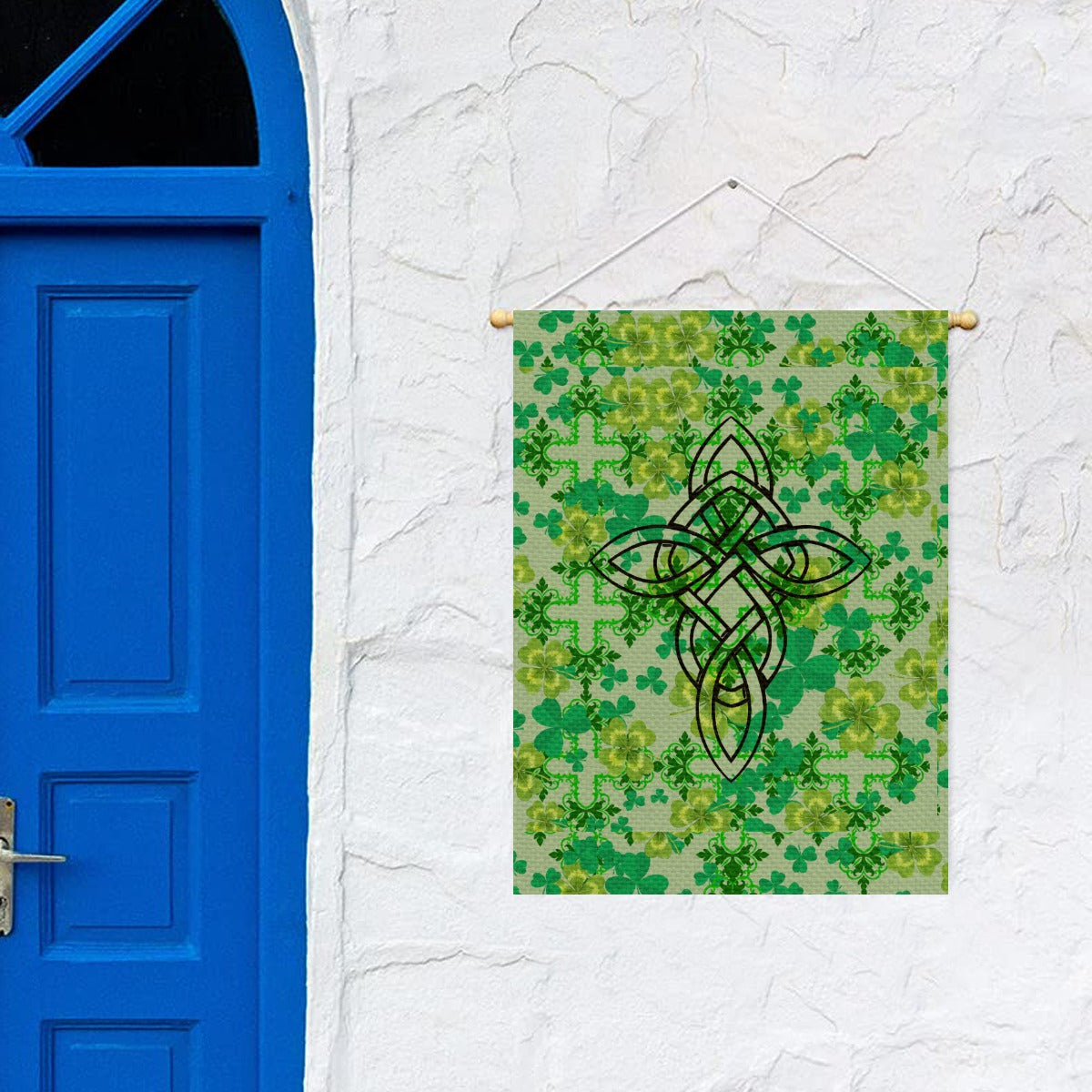 Clover and Celtic Crosses - Garden Flag - Back Alley Exclusive