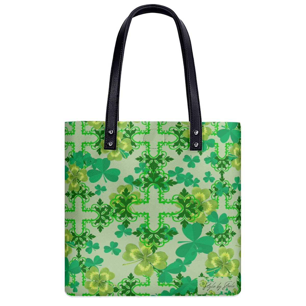 Clover and Celtic Crosses Shopping Tote Bag - Exclusive to Back Alley