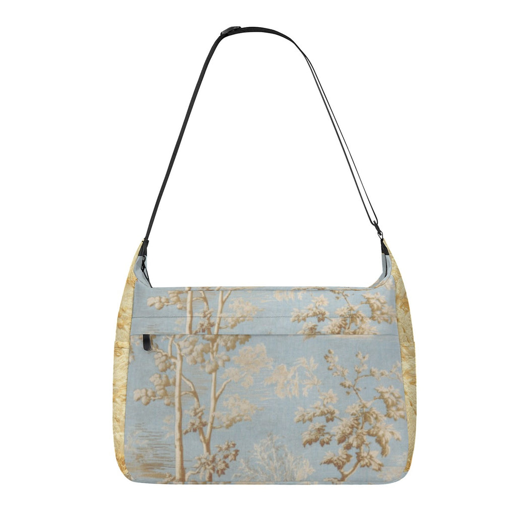 Blue Toile Messenger Bag