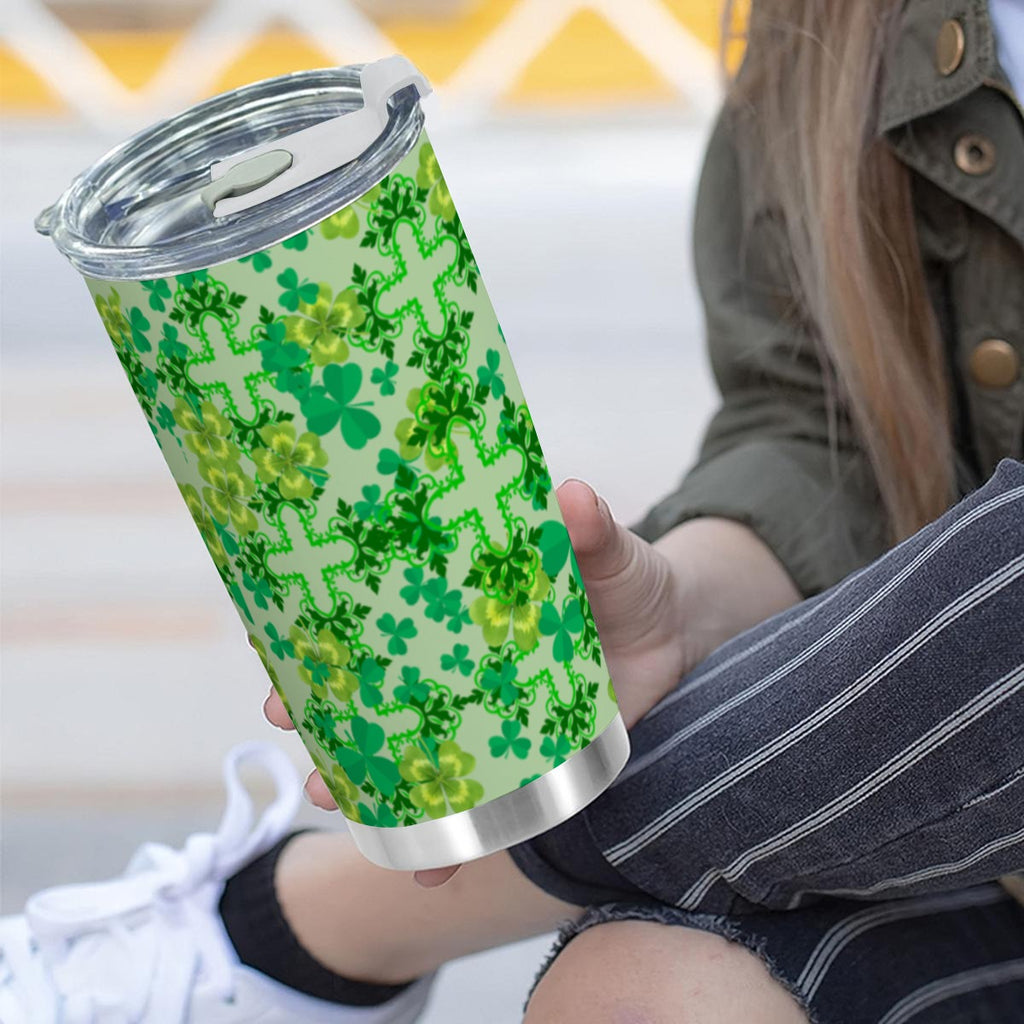 Clover and Celtic Crosses- One- 20 oz Tumbler - Exclusive to Back Alley