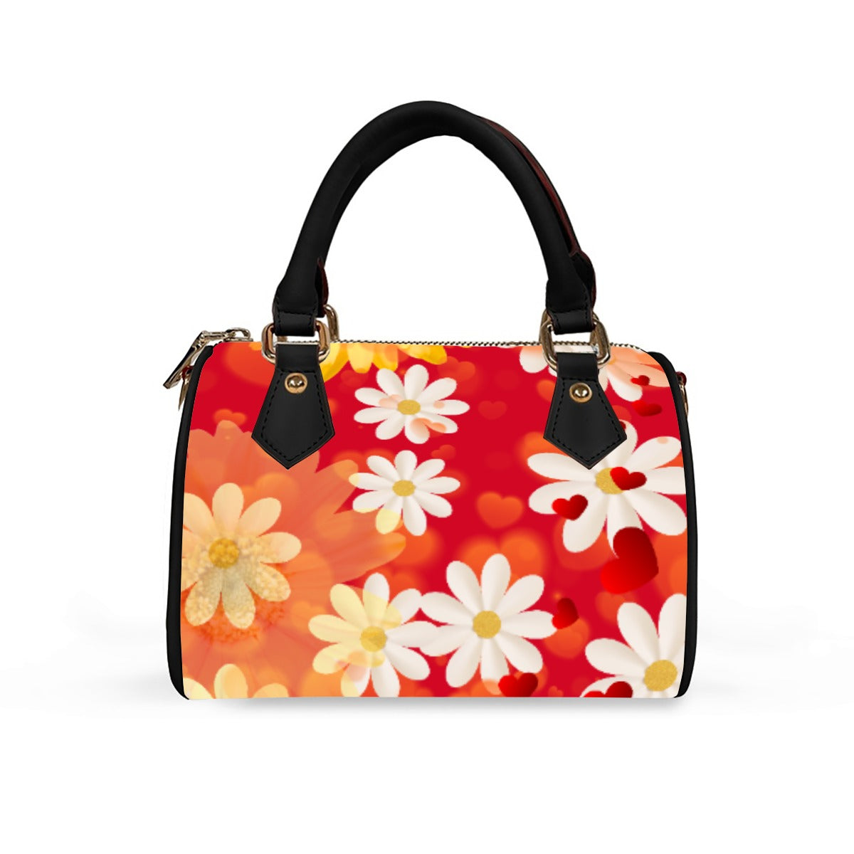 Hearts and Daisies Barrel Handbag