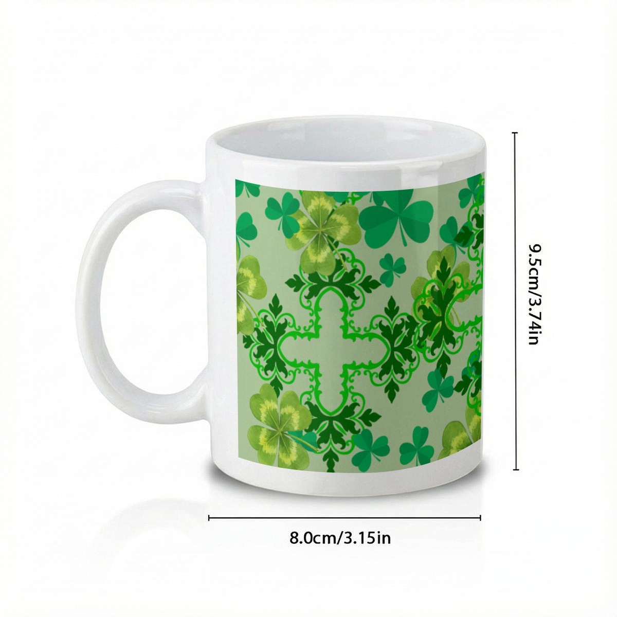 Clover & Celtic Crosses Mug | Irish Heritage Coffee Cup - Exclusive to Back Alley
