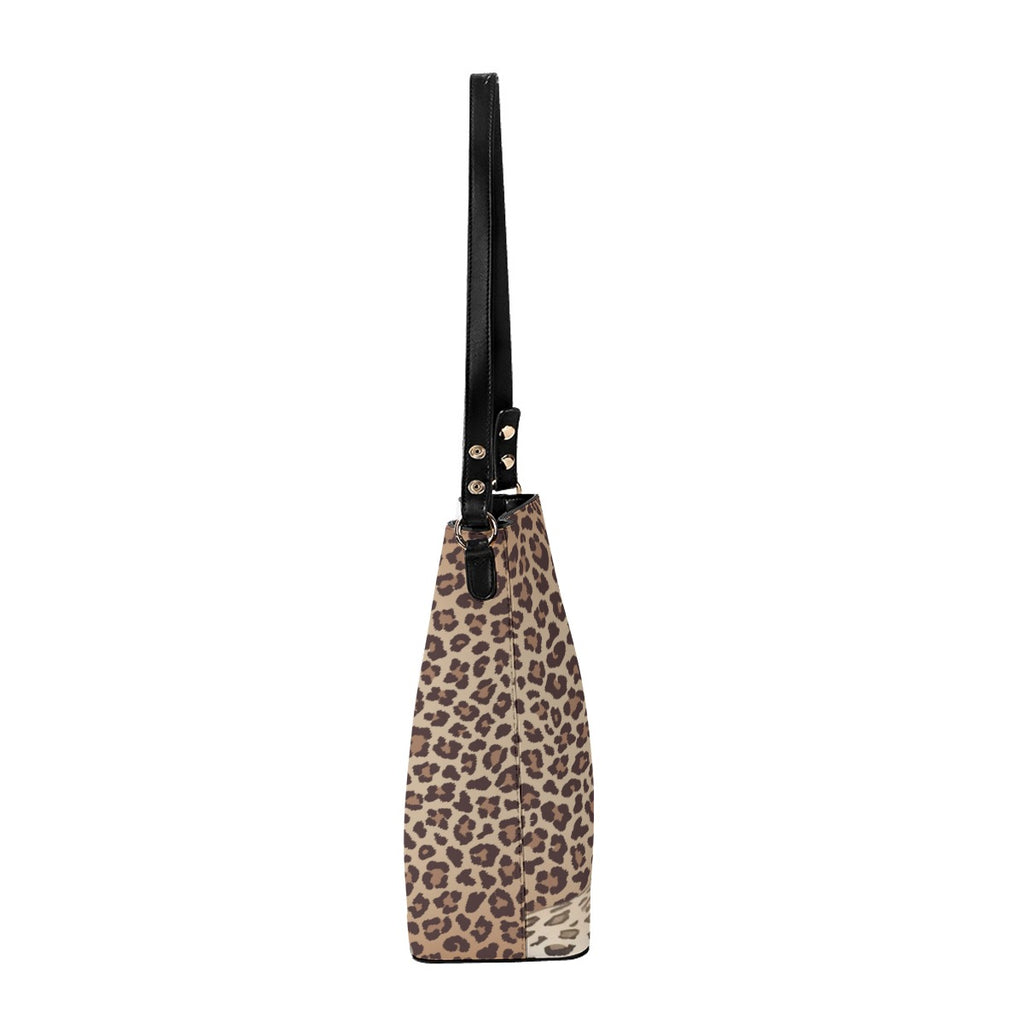 Leopard Lore - Large Crossbody Bucket Handbagag